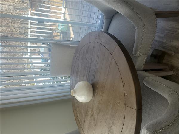 Becille Rustic Lodge Brown Pine Wood Round Dining Table - Small - 42"W Image 1