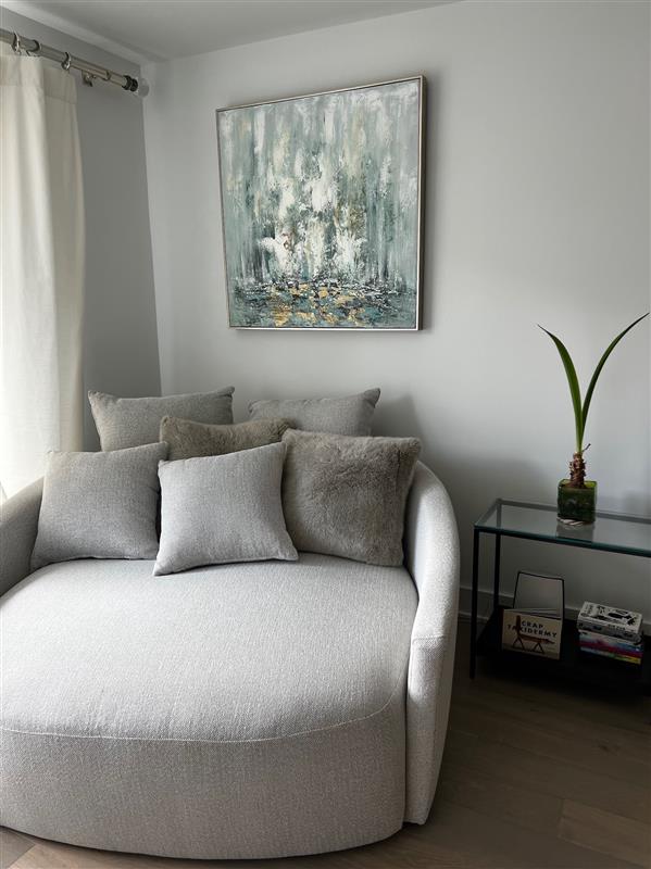 Louisa Modern Classic Off White Performance Round Sofa - 62"W Image 1