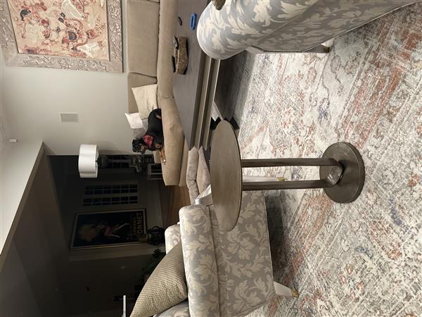 Sam Modern Classic Bronze Aluminum Round Side End Table Image 1