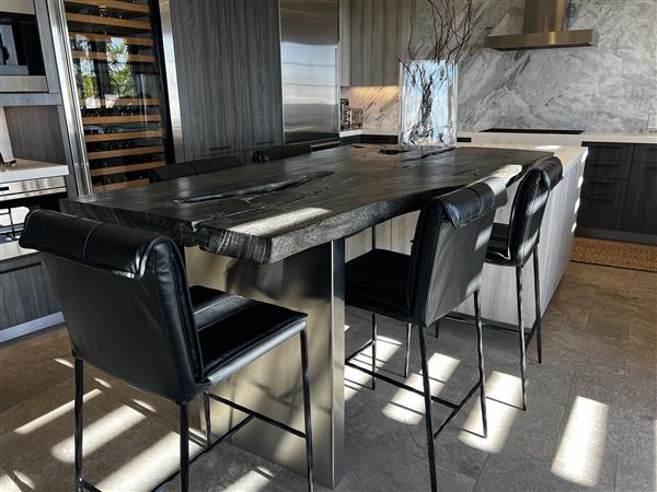 Marissa Industrial Loft Tan Leather Hammered Iron Counter Stool Image 1