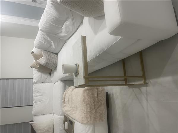 Amirah Hollywood Regency White Marble Top Gold Iron Rectangular C Side Table Image 1