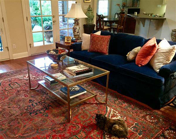 Madox Modern Classic Antique Gold Leaf Glass Rectangular Coffee Table Image 1