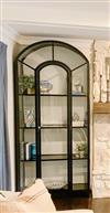 Stancil Industrial Loft Matte Black Iron Frame Clear Glass Door Arch Display Case Image 1